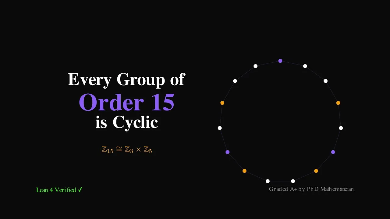 Orbital video: Every Group of Order 15 is Cyclic